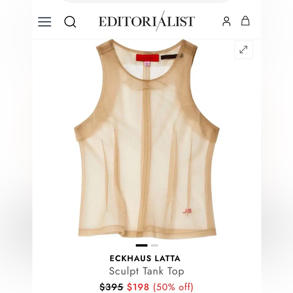 Eckhaus Latta Sculpt Tank Top NWT